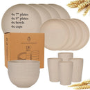 Service de table paille de blé incassable camping