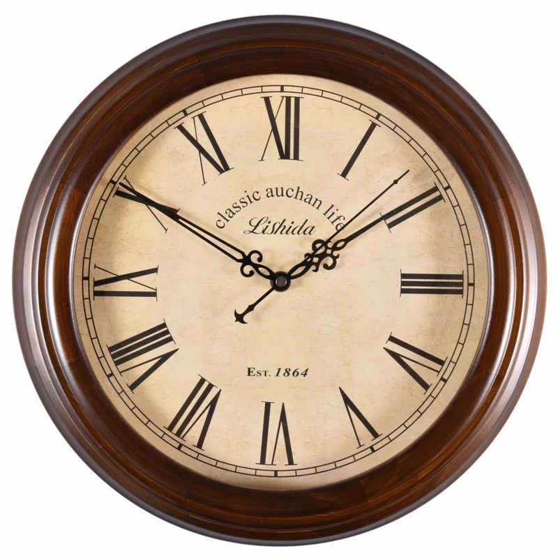 horloge murale silencieuse personnalisable en bois moderne rétro - vue 22 sur 25