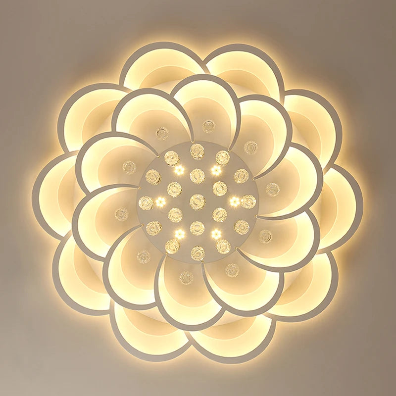 plafonnier led moderne en cristal gradation circulaire