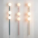 applique murale led longue avec prise de câble en verre rond