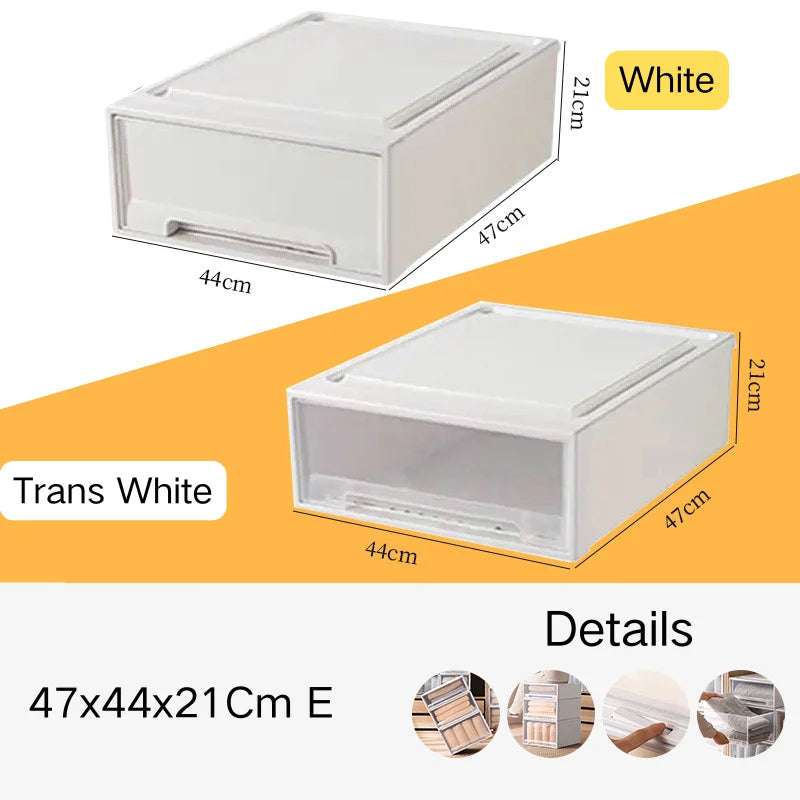 tiroirs empilables en plastique transparent pour rangement pratique - vue 37 sur 48