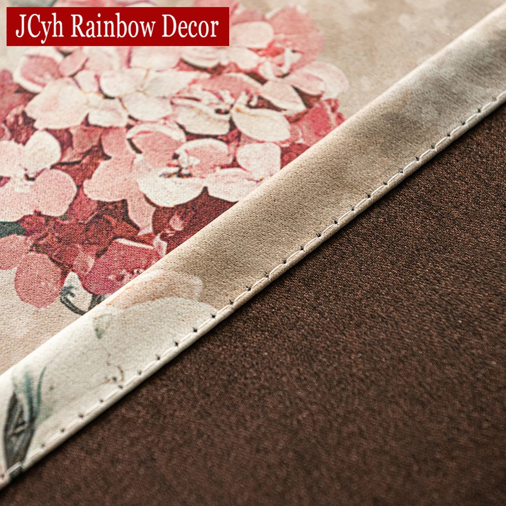 Rideau occultant floral style chinois traditionnel salon chambre - vue 6 sur 8