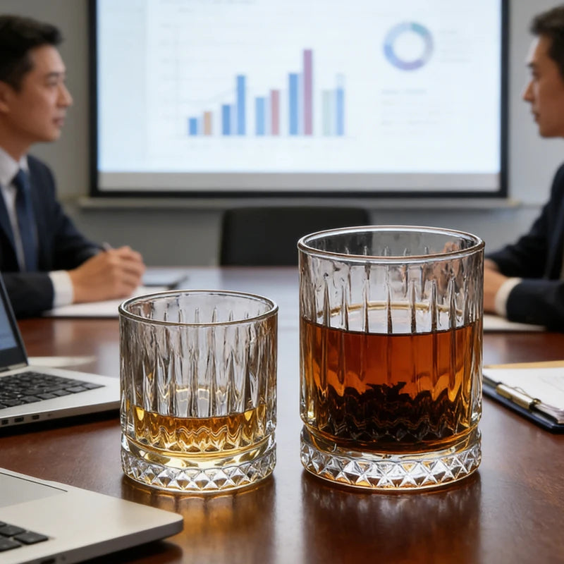 Verre transparent rainuré style bar vin bière - vue 2 sur 6