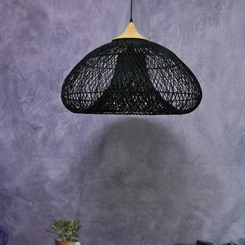 Suspension vintage d'Asie du Sud-Est Lampes en rotin de haute qualité Salon Restaurant Cuisine Luminaires Loft Luminaires - vue 4 sur 21