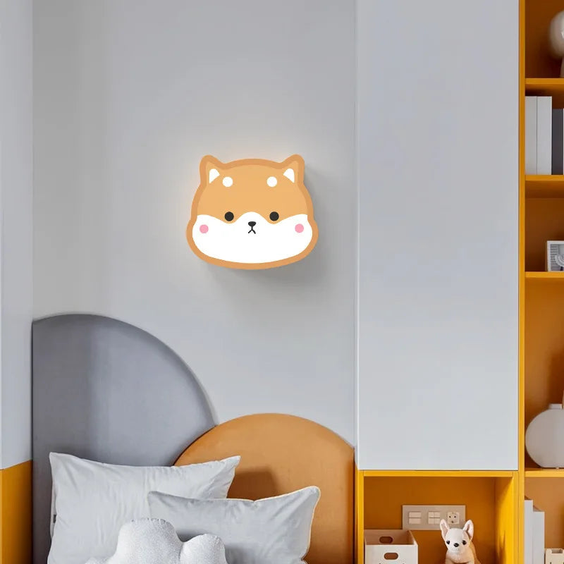 applique murale créative shiba inu dinosaure pour enfants - vue 4 sur 8