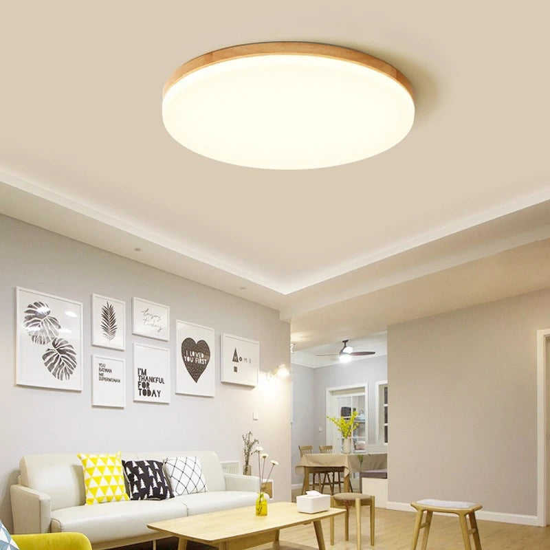 plafonnier led moderne en bois massif idéal pour décorer
