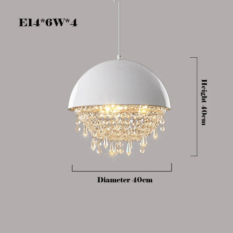 suspension créative en cristal hémisphère noir et blanc - vue 15 sur 18