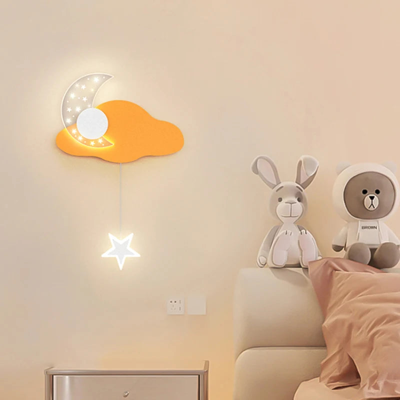 applique murale nuage et lune pour chambre d'enfant - vue 2 sur 22