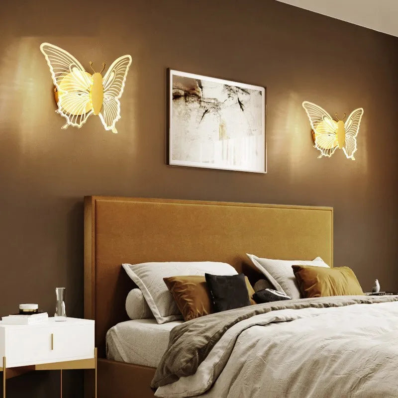 applique murale led acrylique noir en forme de papillon - vue 3 sur 10