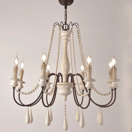 lustre à bougies led en bois pour galerie dart et éclairage intérieur