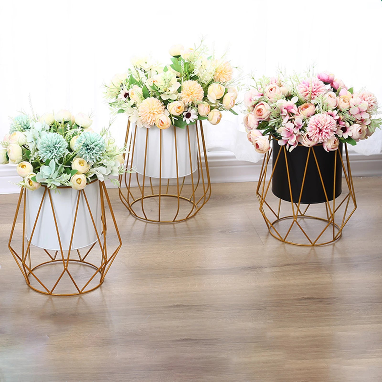 support en métal pour jardinière pot de fleurs vase antirouille - vue 4 sur 10