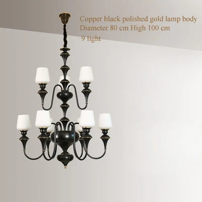 lustre en cuivre avec abat jour en verre élégant et moderne - vue 19 sur 22