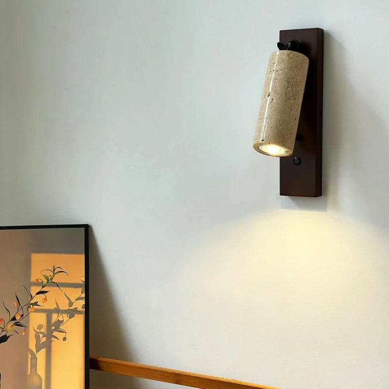 applique murale moderne en bois de pierre naturelle avec interrupteur - vue 5 sur 10
