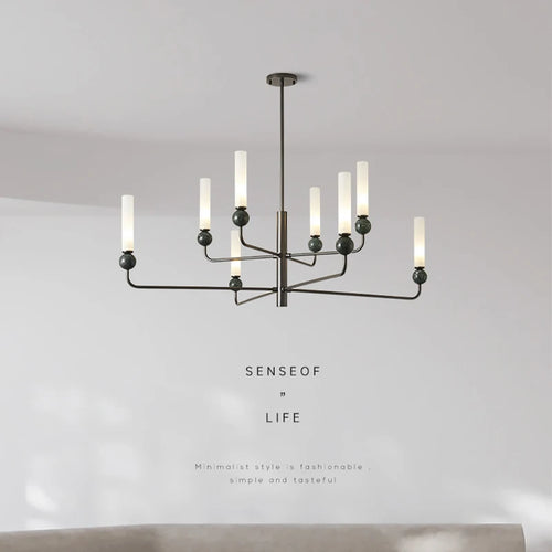 lustre suspendu led marbre cuivre décor maison vintage luxe