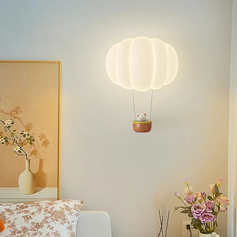 applique murale romantique forme ballon air chaud lampe décorative intérieure - vue 4 sur 8