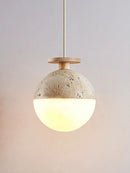 Suspension LED Style crème chambre chevet petite maison enfants Rome décoration pierre ronde