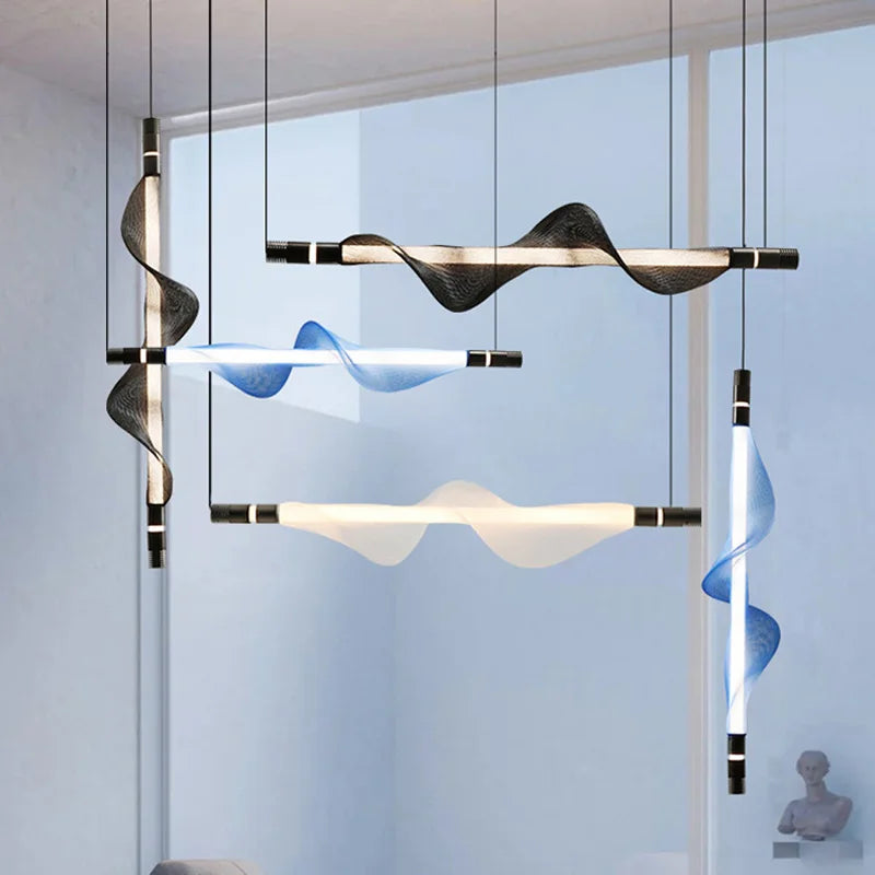 lustre design led acrylique tendance éclairage moderne 2024 - vue 4 sur 18