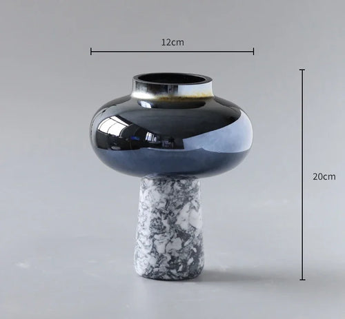vase en verre marbré style chinois pour décoration intérieure élégante