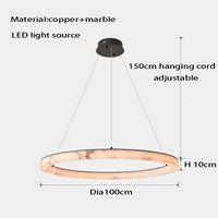 Suspension LED en marbre véritable