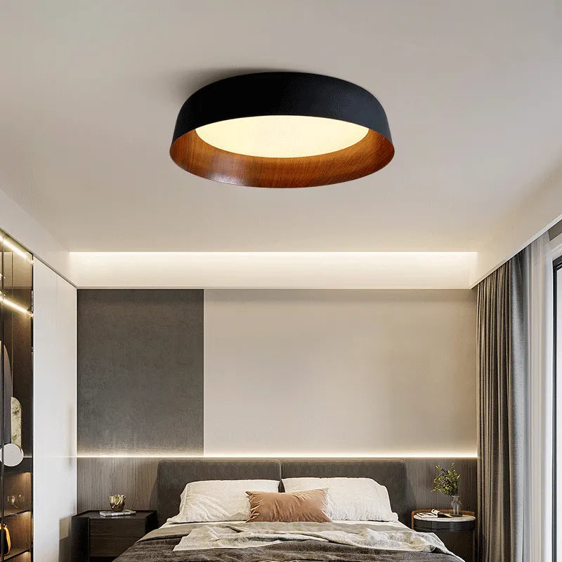 Lustre bois Salon moderne Rondin Japonais Nordique