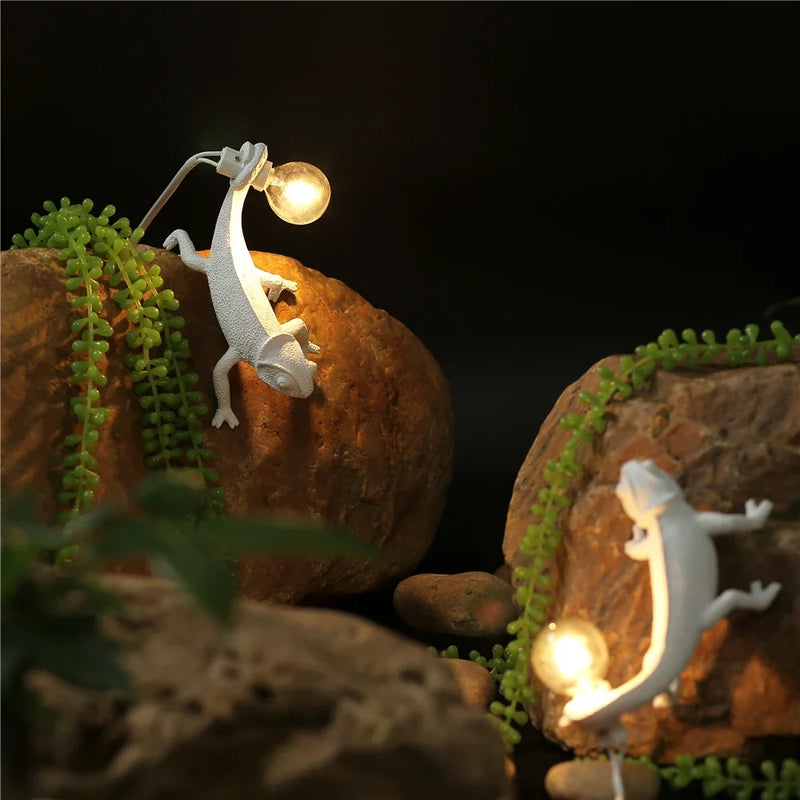 veilleuse lézard nordique lampe décorative moderne en résine
