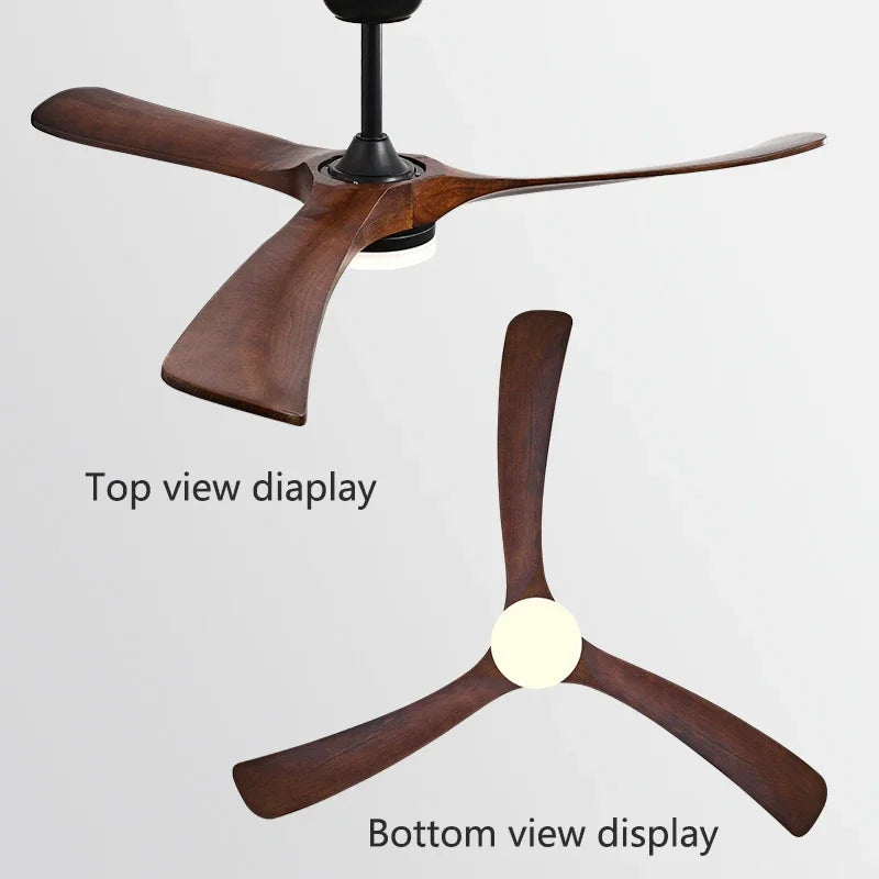ventilateur suspendu en bois avec lumière design élégant pour toutes saisons - vue 5 sur 9