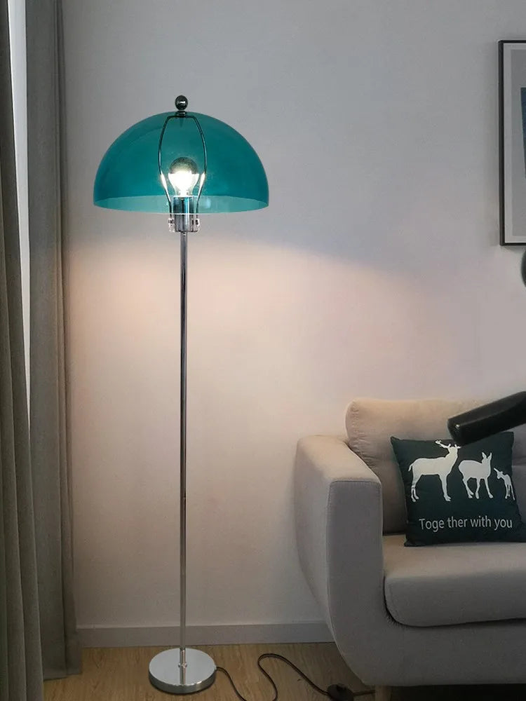 lampadaire led rétro en acrylique avec abat-jour coloré nordique