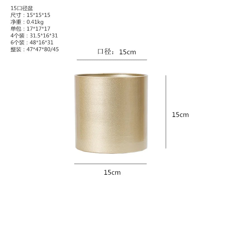 pot de fleurs cylindrique créatif en métal pour décoration intérieure - vue 13 sur 12
