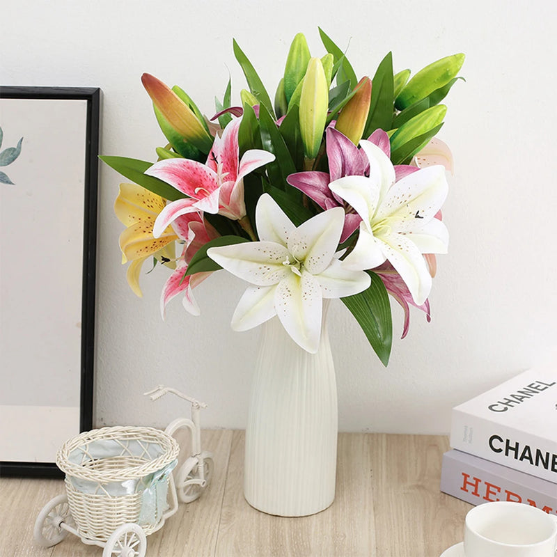 fleurs artificielles de lys pour décoration de jardin et mariage