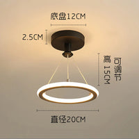 lustre led créatif nordique cercle rond éclairage restaurant
