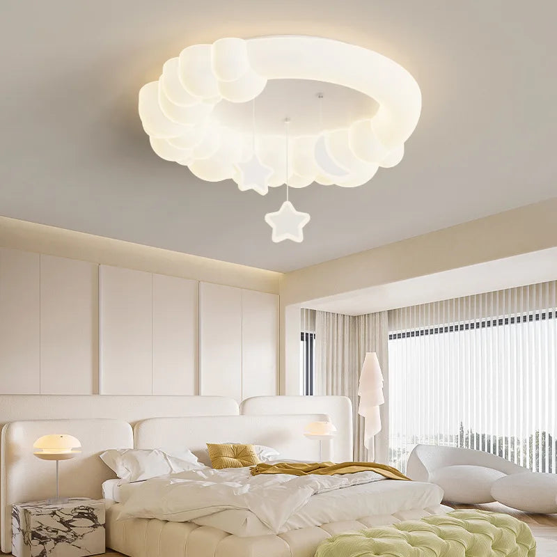 plafonnier romantique avec coeur lune étoile veilleuses nuage led - vue 4 sur 9