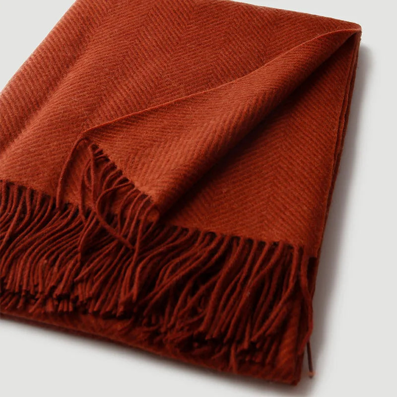 plaid laine douce rayures twill pompons voyage maison