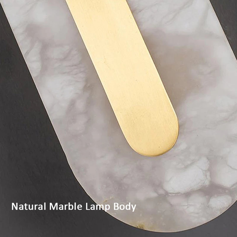 Applique murale en marbre ovale et carré naturel - vue 7 sur 8