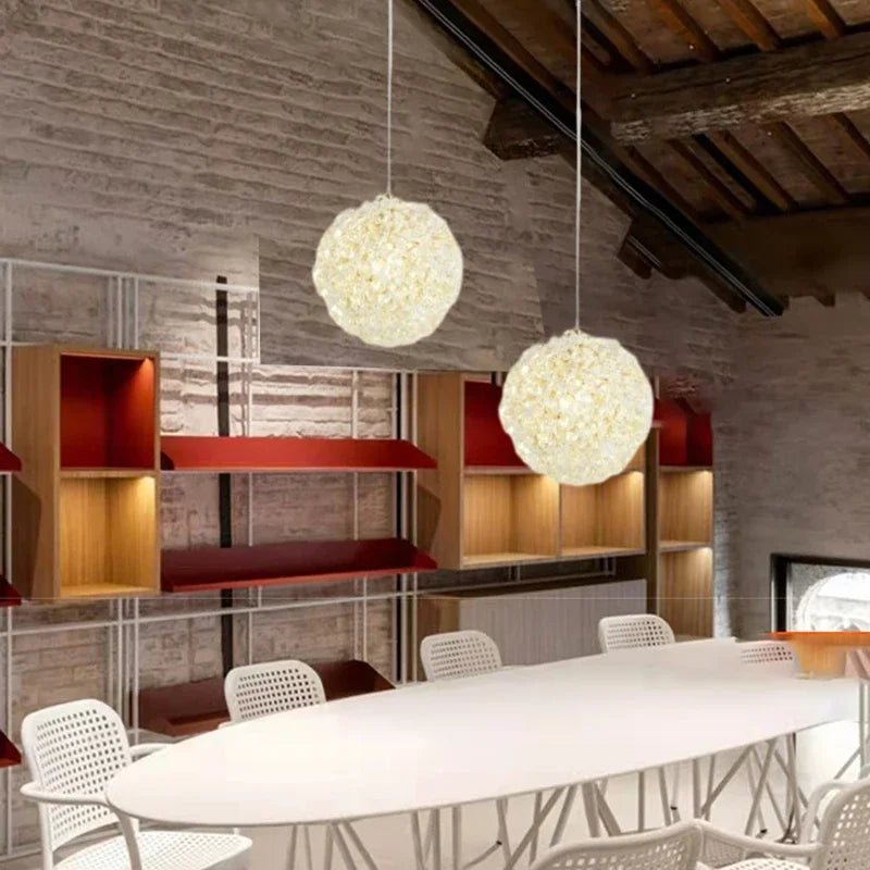 lustre boule de cristal design artistique de luxe moderne - vue 4 sur 6