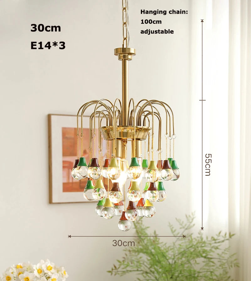 plafonnier tendance angel's tear cristal led moderne élégant suspendu