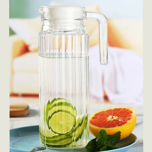 carafe eau froide verre strié carré 1100ml