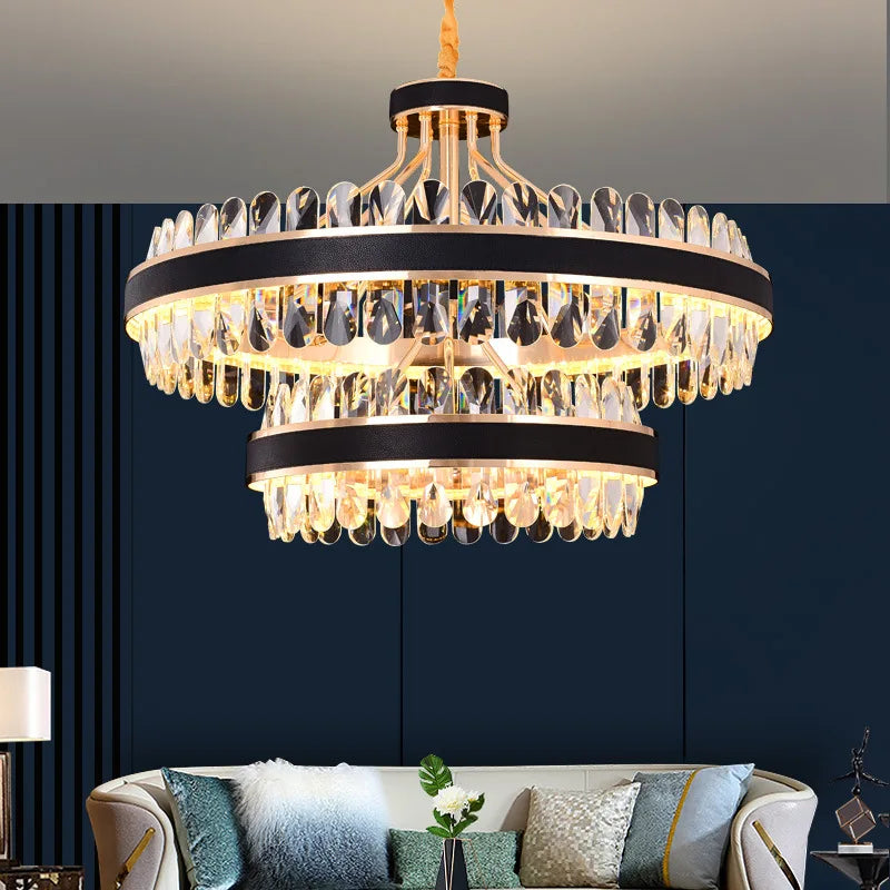 lustre moderne en cristal led winfordo pour décoration intérieure