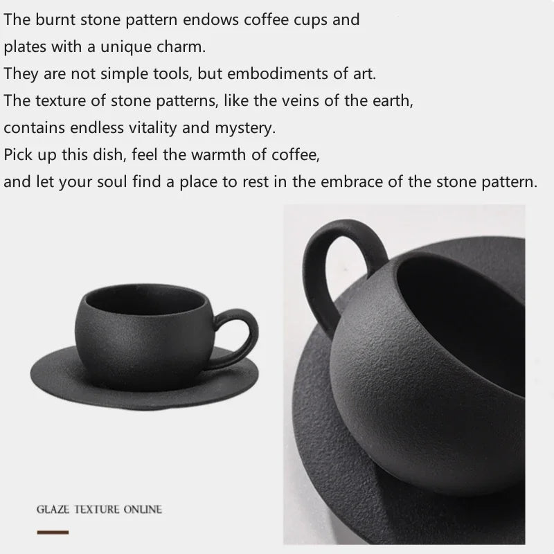 Service café céramique style japonais motif floral plateau