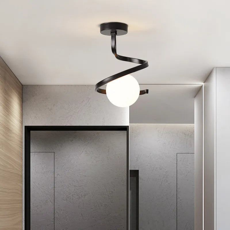 plafonnier led nordique boule verre