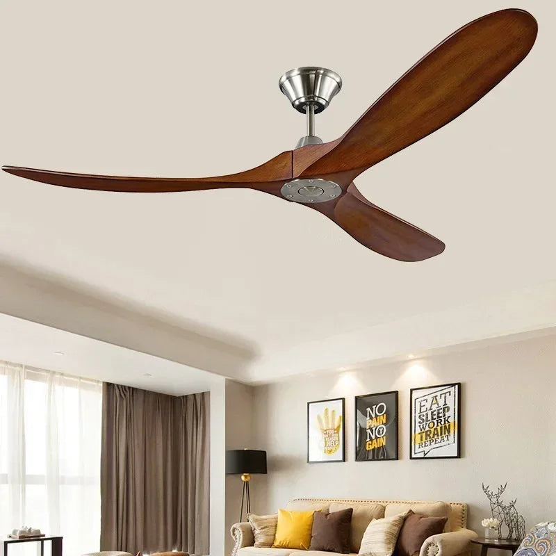 ventilateur industriel en bois télécommandé sans lumière