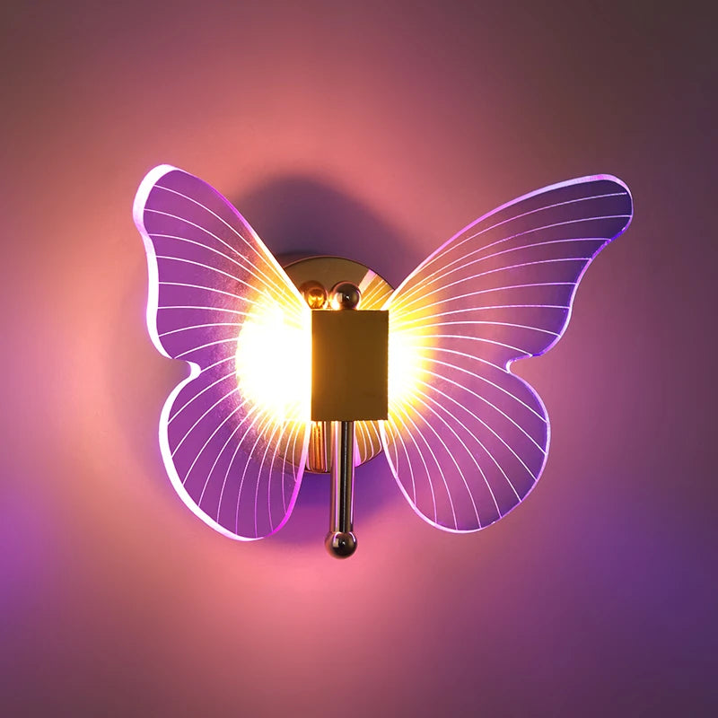 Applique murale LED papillon colorée - vue 7 sur 7