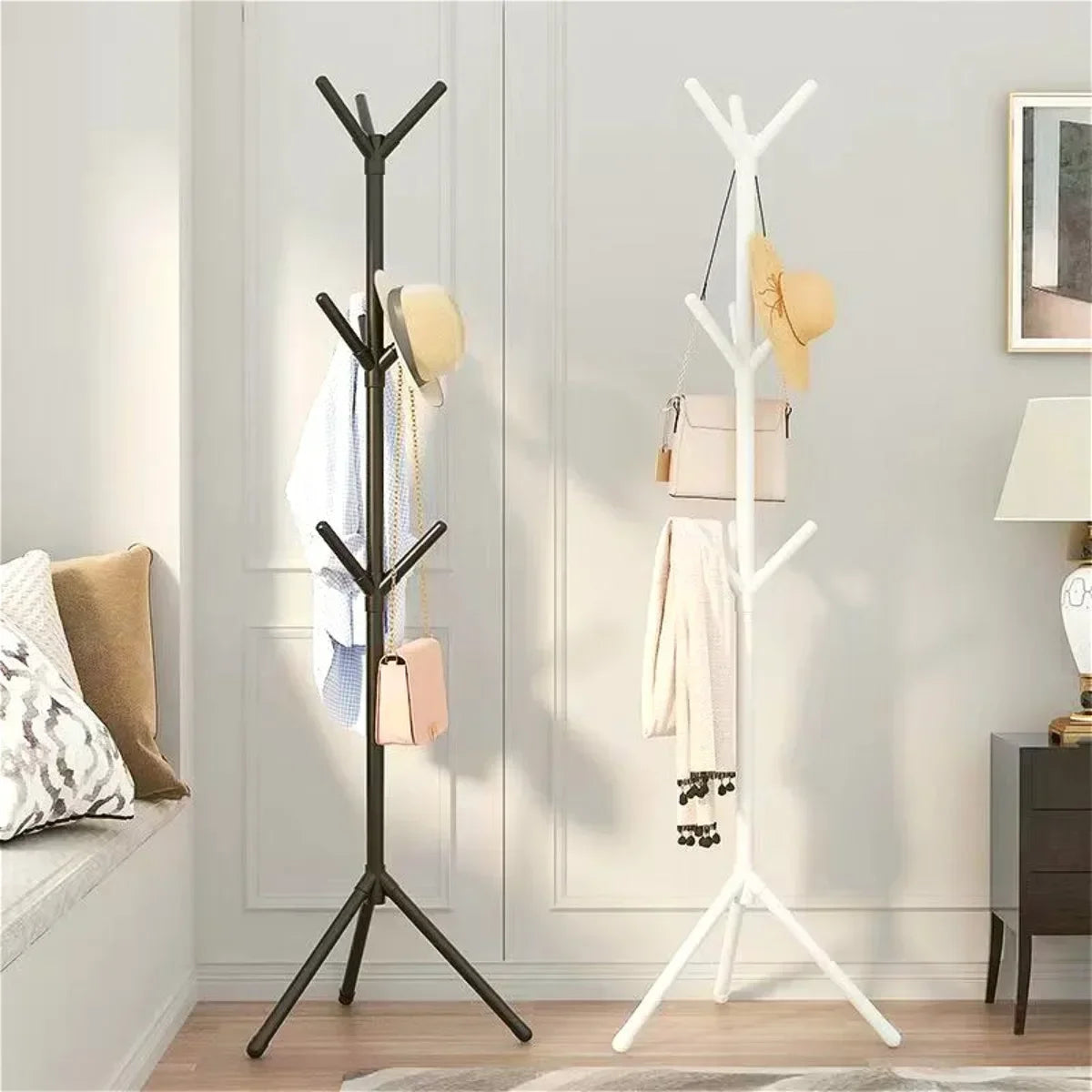 porte-vêtements et chapeaux support vertical en forme de branche - vue 2 sur 8