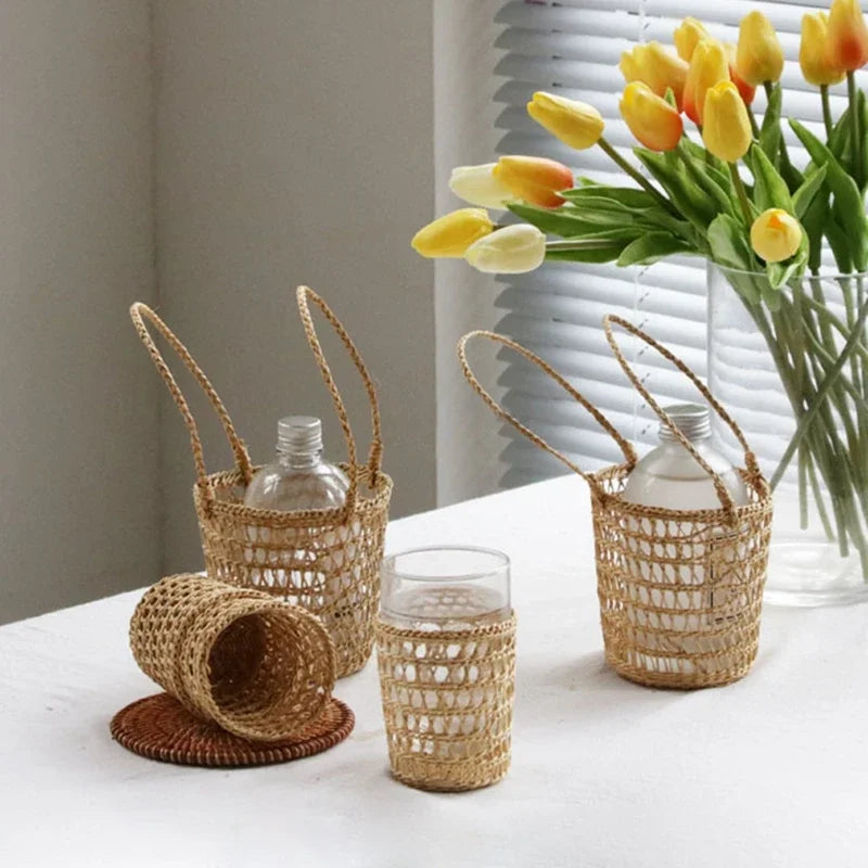 panier de pique-nique en rotin pour rangement et décoration intérieure - vue 4 sur 10