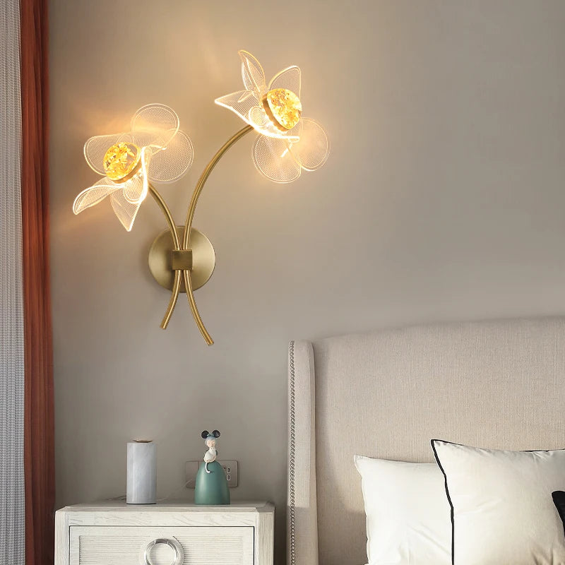 Applique murale fleur pour éclairage doux et décoratif