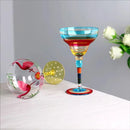 Verre cocktail creatif flamant motif rayures main