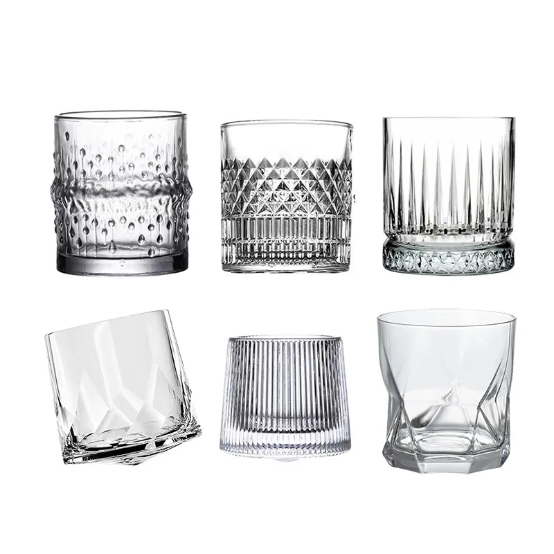 Verres whisky old fashioned motif relief vintage - vue 2 sur 7
