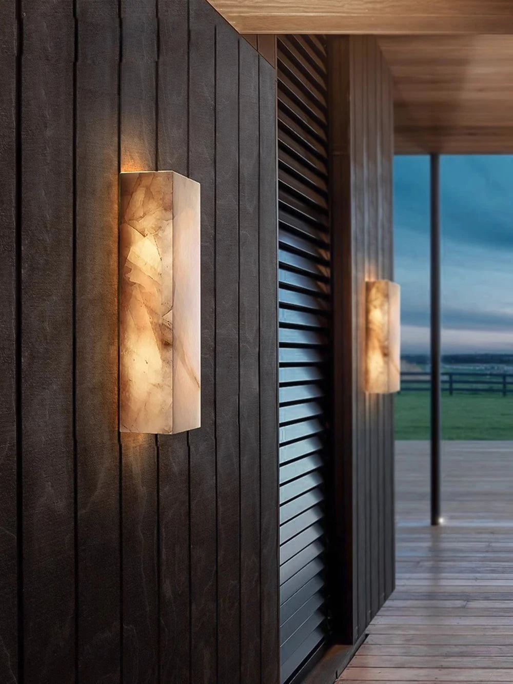 applique murale led marbre rétro pour extérieur étanche - vue 4 sur 9