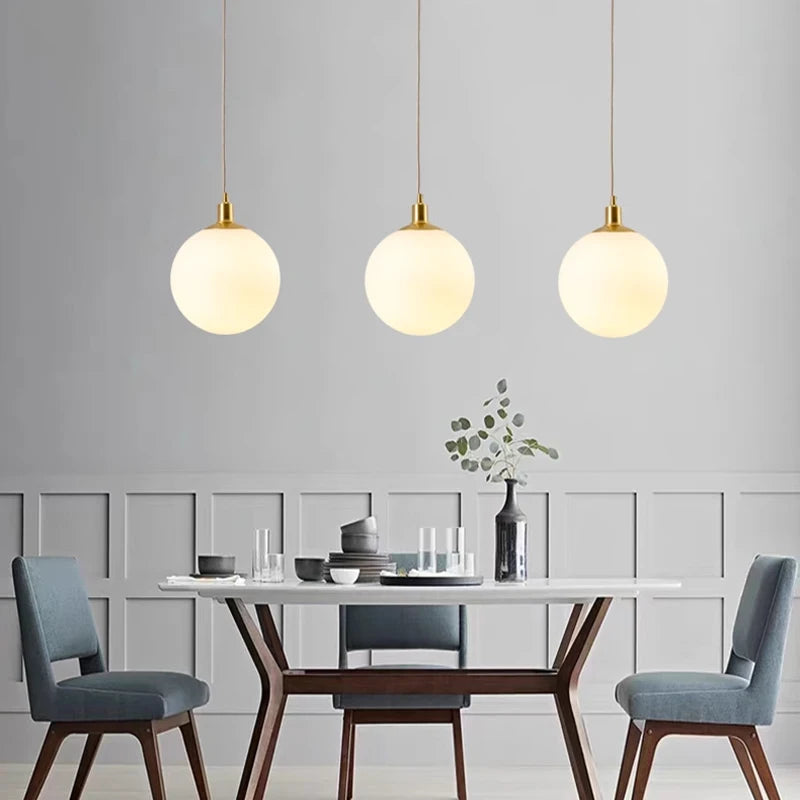 suspension en laiton moderne minimaliste orbe lumineux