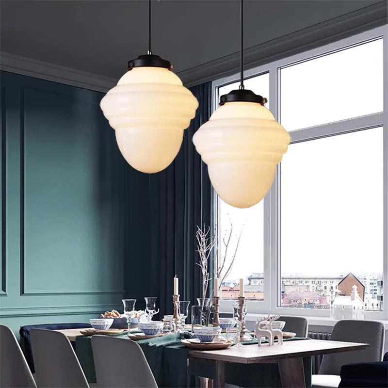 suspension moderne en verre à led pour intérieur élégant