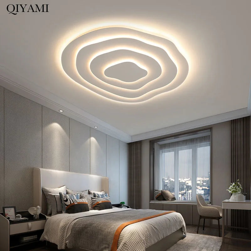 plafonnier led multicouche blanc minimaliste moderne - vue 7 sur 12